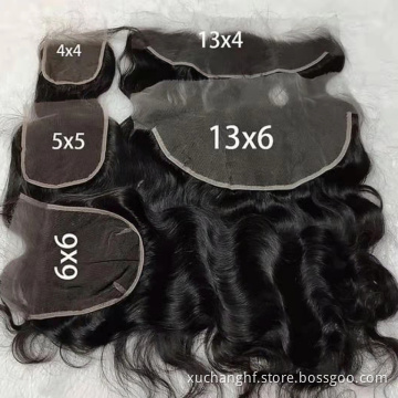 New Arrival Virgin Hair 4*4/5*5/6*6 HD Lace Closure 13*4/13*6 Lace Frontal With Bundle Grade 10A Natrual Black Hd Lace In Stock